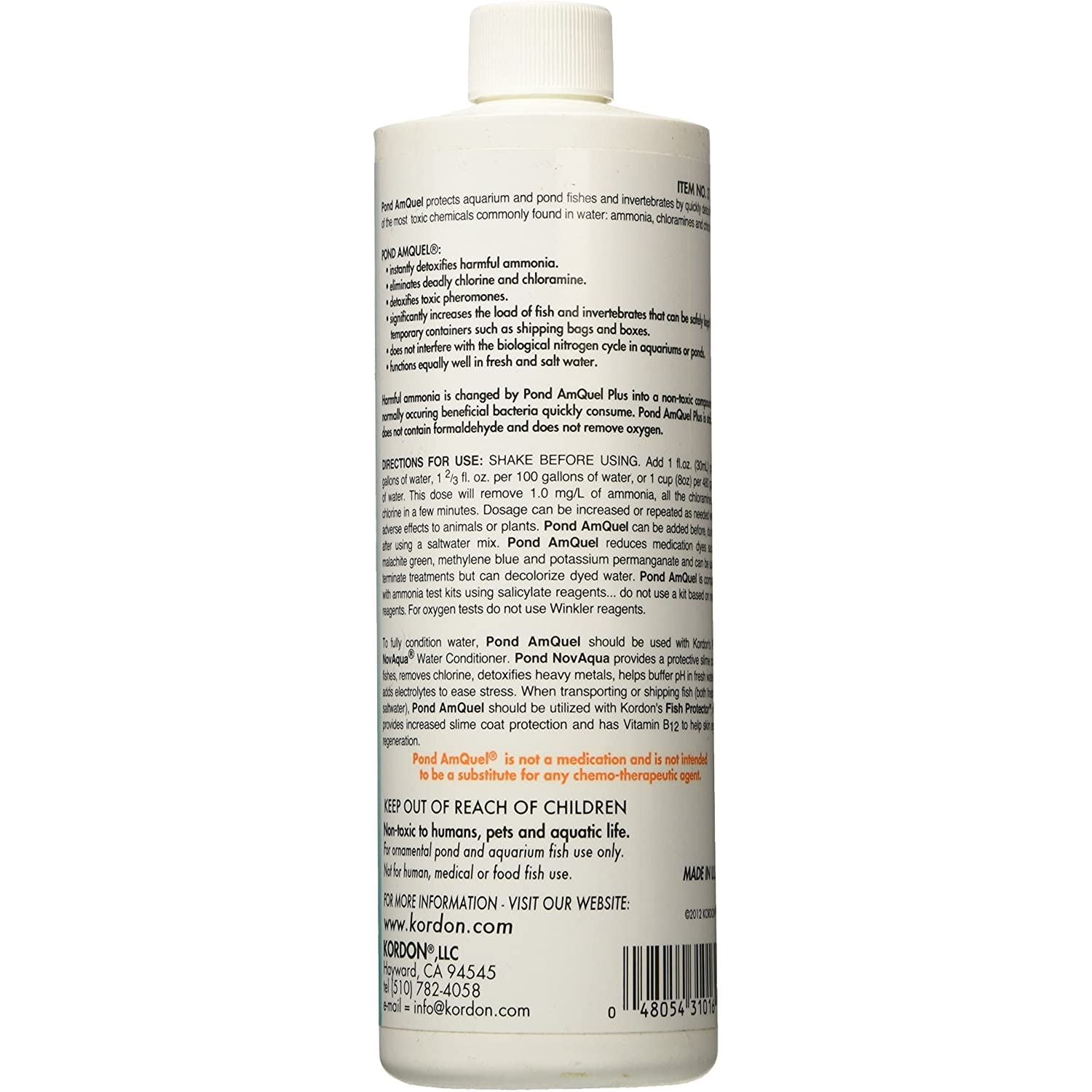 Kordon Pond Amquel Liquid for Aquarium 16 oz. 2-Pack