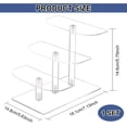 thumbnail image 2 of Acrylic Action Figure Display Riser Stands 3 Tier Acrylic Risers Tiered Display Stand for Figures Dessert Display Cosmetics Perfume Decoration and Organizer, 2 of 5