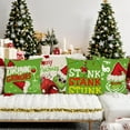 thumbnail image 3 of Christmas Throw Pillows Covers 18x18 Set of 4 Green Elf Pillow Covers Christmas Decorations for Home Sofa Couch Bed, 3 of 5