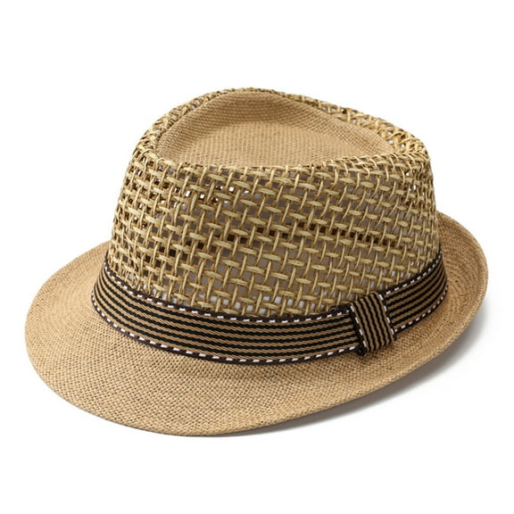 Clearance under 5$,Xixinqiwan Men's and Women's Summer Straw Fedora Hats Foldable Mesh Roll Up Short Brim Panama Beach Hat