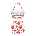 thumbnail image 4 of Renewold 2 Pack Tummy Control Bathing Suit Plus Size S Red Bow Bikinis Halter Neck Swimsuit Top Summer High Waist Backless Swimwear Soft Halter Ruched Swim Suits, 4 of 6