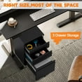 thumbnail image 2 of 3 Drawer Metal File Cabinet with Lock&Wheels, Office Lateral Filing Cabinets with Hanging Letter/Legal/A4 Folders for Home, Office, Assembly Required, Black,, 2 of 6