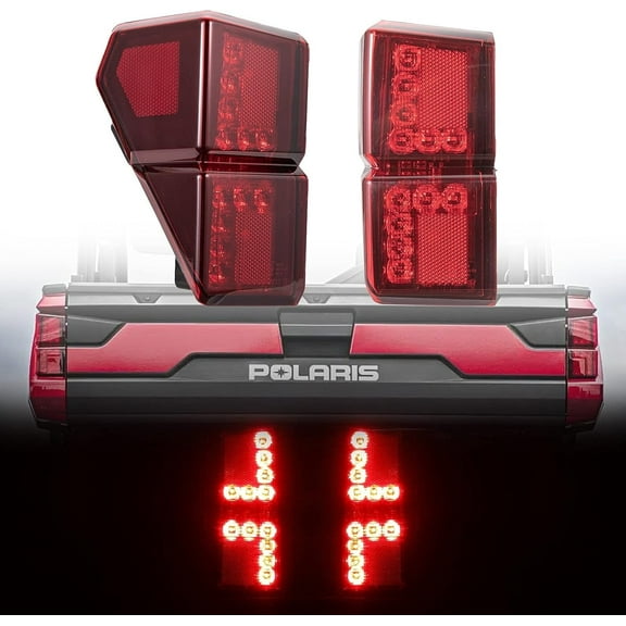 A & UTV PRO LED Tail Lights for 2018-2025 Polaris Ranger 1000 XP Crew Accessories Rear Brake Stop Lights Replace OEM #2413766, Pair Red