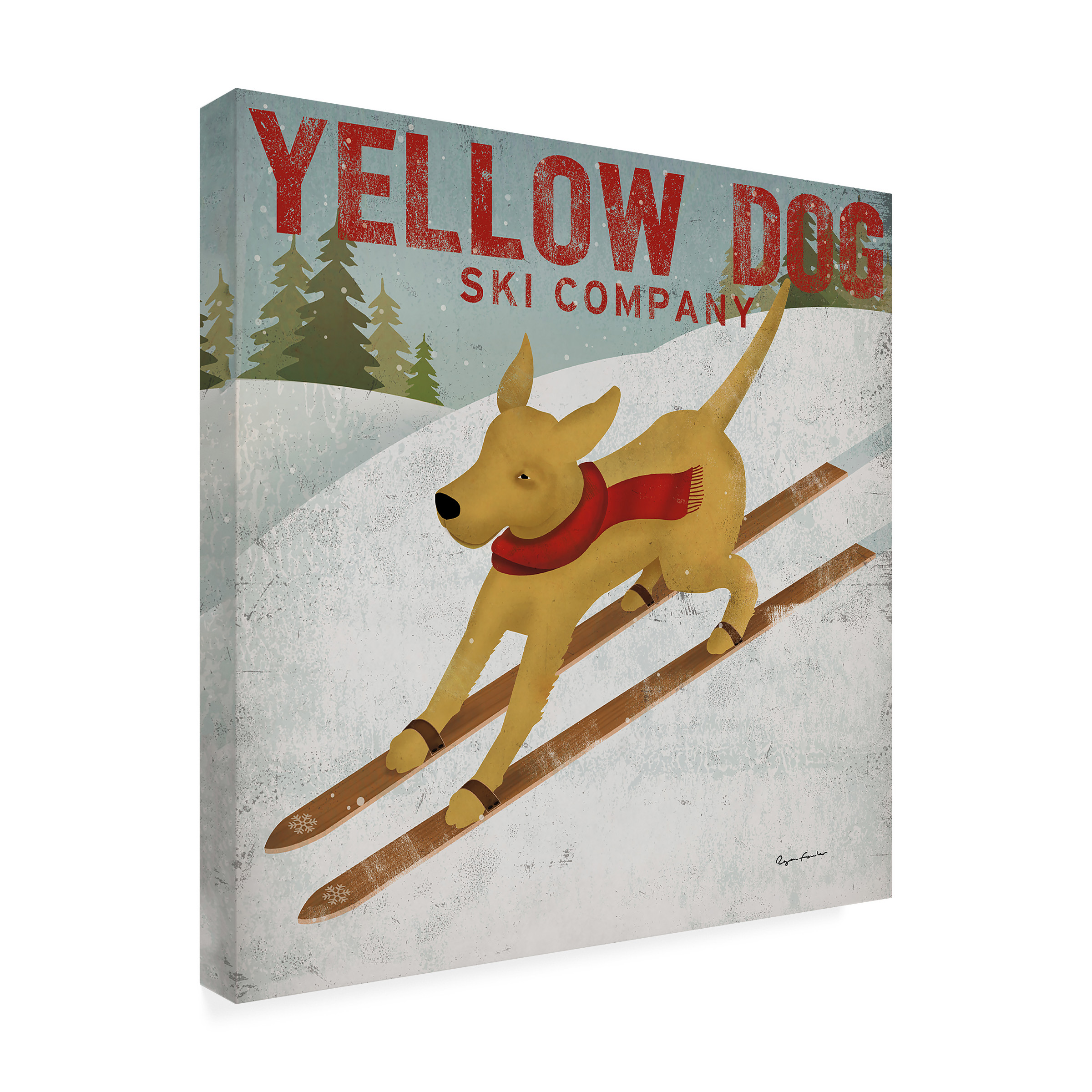 Trademark Fine Art 'Yellow Dog Ski Co' Canvas Art by Ryan Fowler