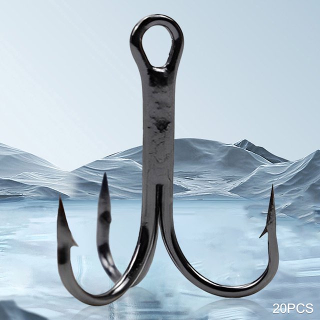 Anzuelos de pesca de acero al carbono, anzuelos de pesca duraderos para cebos duros, 20 Uds.
