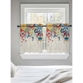 thumbnail image 5 of Boho Flowers Tier Curtains 36 Inch Length,Sheer Curtains for Bedroom Living Room Window Abstract Ethnic Vintage Bohemian Floral Rod Pocket Drapes Kitchen Curtains Small Half Window 27.5"x36" 2 Panels, 5 of 6