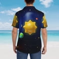 thumbnail image 4 of Balery Solar System Camisas hawaianas de manga corta para hombre, camisas playeras de corte holgado, camisas de vacaciones con botones,3X-Large, 4 of 7