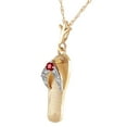 thumbnail image 2 of Galaxy Gold 14K Solid Gold 0.15 Carat Natural Ruby Necklace for Women - Yellow Gold Fine Jewelry, 2 of 3