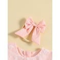 thumbnail image 4 of Coduop Toddler Baby Girl Princess Dresses,Half Sleeve Round Neck Lace Dress,with Headband, 4 of 9