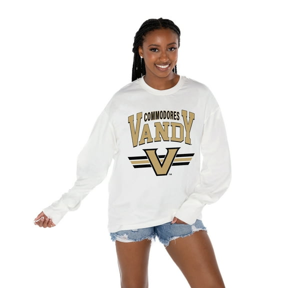 Women's Gameday Couture White Vanderbilt Commodores Oversized Swift Strike Long Sleeve T-Shirt