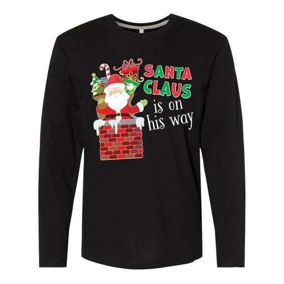 Inktastic Santa Claus is on His Way Christmas Long Sleeve T-Shirt