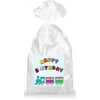 Rainbow Happy Birthday Train Party Favor Bags with Ties - 12pack