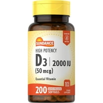 High Potency D3 2000 IU | 200 Quick Release Softgels | For Men and Women | by Sundance