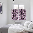 thumbnail image 3 of Purple Floral Kitchen Curtains Window Panels, Abstract Watercolor Flower Leaf Plant Insulated Window Treatment Curtain, Grommet Curtains for Bedroom/Living Room/Bathroom, 2 Piece 52"Wx72"L, 3 of 8