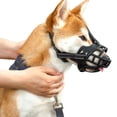 thumbnail image 1 of de cesta transpirable para entrenamiento de perros, cubierta bucal de seguridad, resistente, ajustable, cómodo, negro, suministros para mascotas , nailon 6, 1 of 10