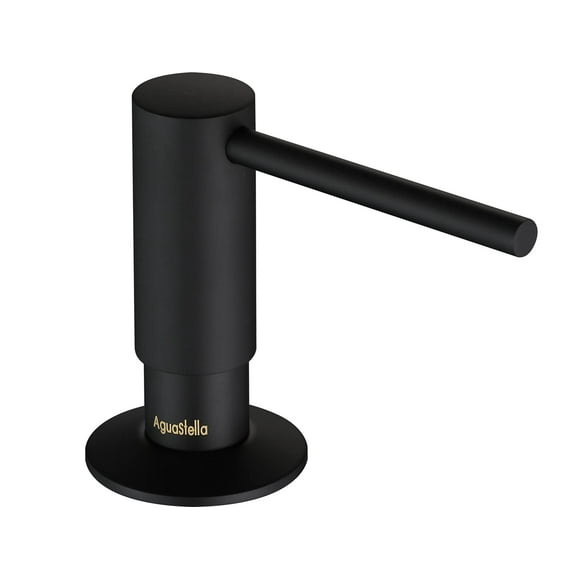 AguaStella ASF026MB Built in Soap Dispenser for Kitchen Sink Matte Black with Soap Bottle Countertop Pump