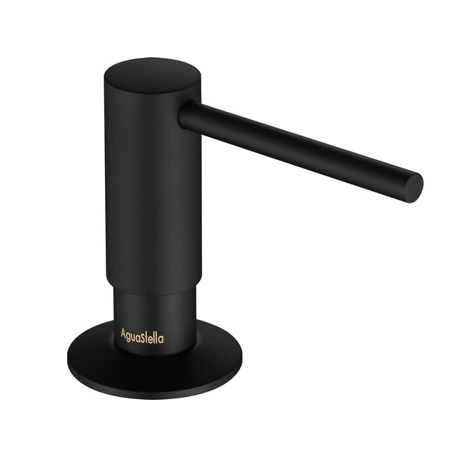 AguaStella ASF026MB Built in Soap Dispenser for Kitchen Sink Matte Black with Soap Bottle Countertop Pump