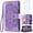 Purple, variant on Asuwish Compatible with Motorola Moto G 5G 2025 Wallet Phone Case and Tempered Glass Screen Protector Flower Faux Leather Flip Credit Card Holder Stand Zipper Cell Cover for G5G 5 G G5 Women Pink