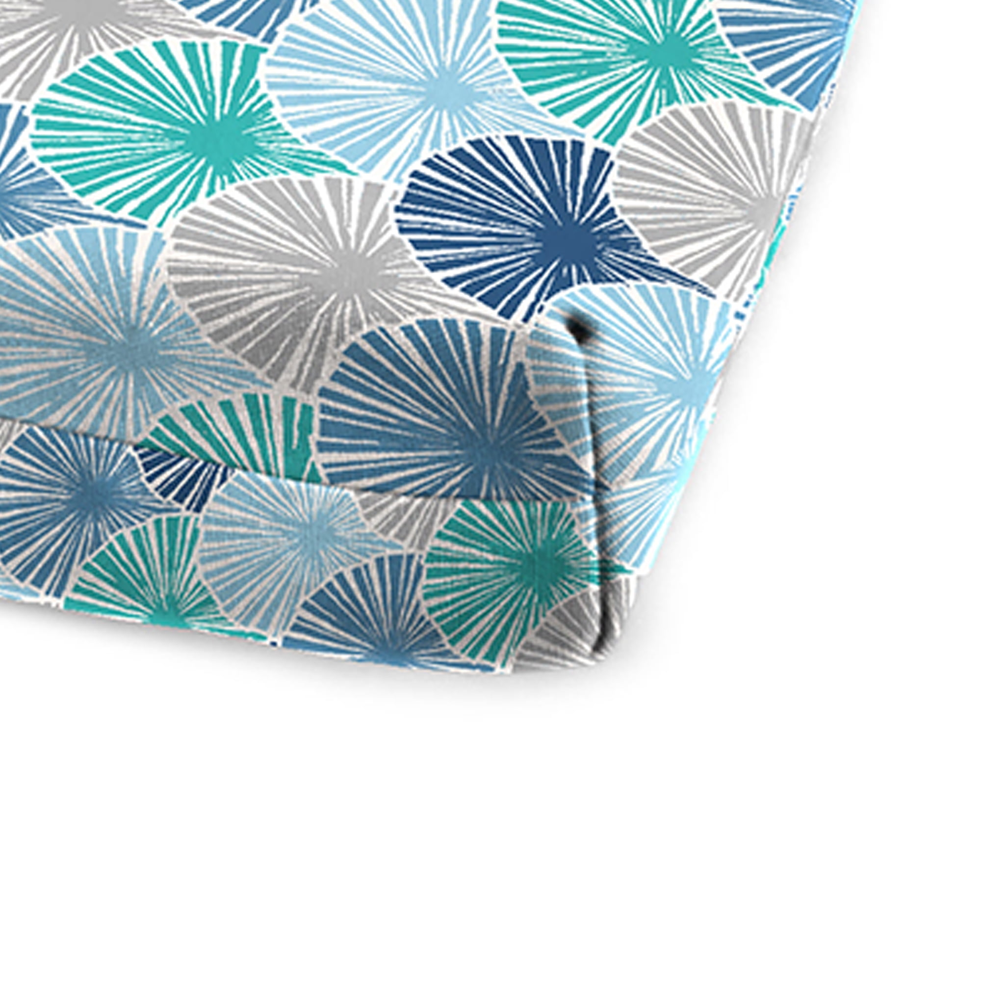 Jordan Manufacturing 72" x 21" Devon Tempest Blue Geometric Rectangular Outdoor Chaise Lounge Cushion with Ties and Hanger Loop