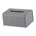 thumbnail image 3 of Funda de piel sintética para caja de pañuelos, dispensador de pañuelos, soporte para pañuelos, almacenamiento decorativo Gris, 3 of 9