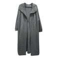 thumbnail image 4 of Womens Long Cardigans Fuzzy Cable Knitted Open Front Hooded Sweater Outerwear Solid Color Soft Cozy Warm Trendy Coat, 4 of 4