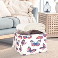 thumbnail image 3 of Yayeee Collapsible Cube Storage Bin with Lid Fabric Closet Decorative Basket with Handles, Blue Butterflies, 3 of 7