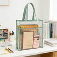thumbnail image 4 of Deeceymbur Double Layer Clear Tote Bag for Tutoring Exams Large Capacity Waterproof Book Organizer with Handles Daily Commute Storage, 4 of 6