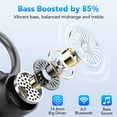 thumbnail image 5 of Open Ear Earbuds, Bluetooth 6.0 Wireless Earbuds with Ear Hooks, 64Hrs Playtime Bluetooth Headphones, HD Stereo Bass Over Ear Earphones, IP8 Waterproof Ear Buds for Workout/Running, Black, 5 of 9