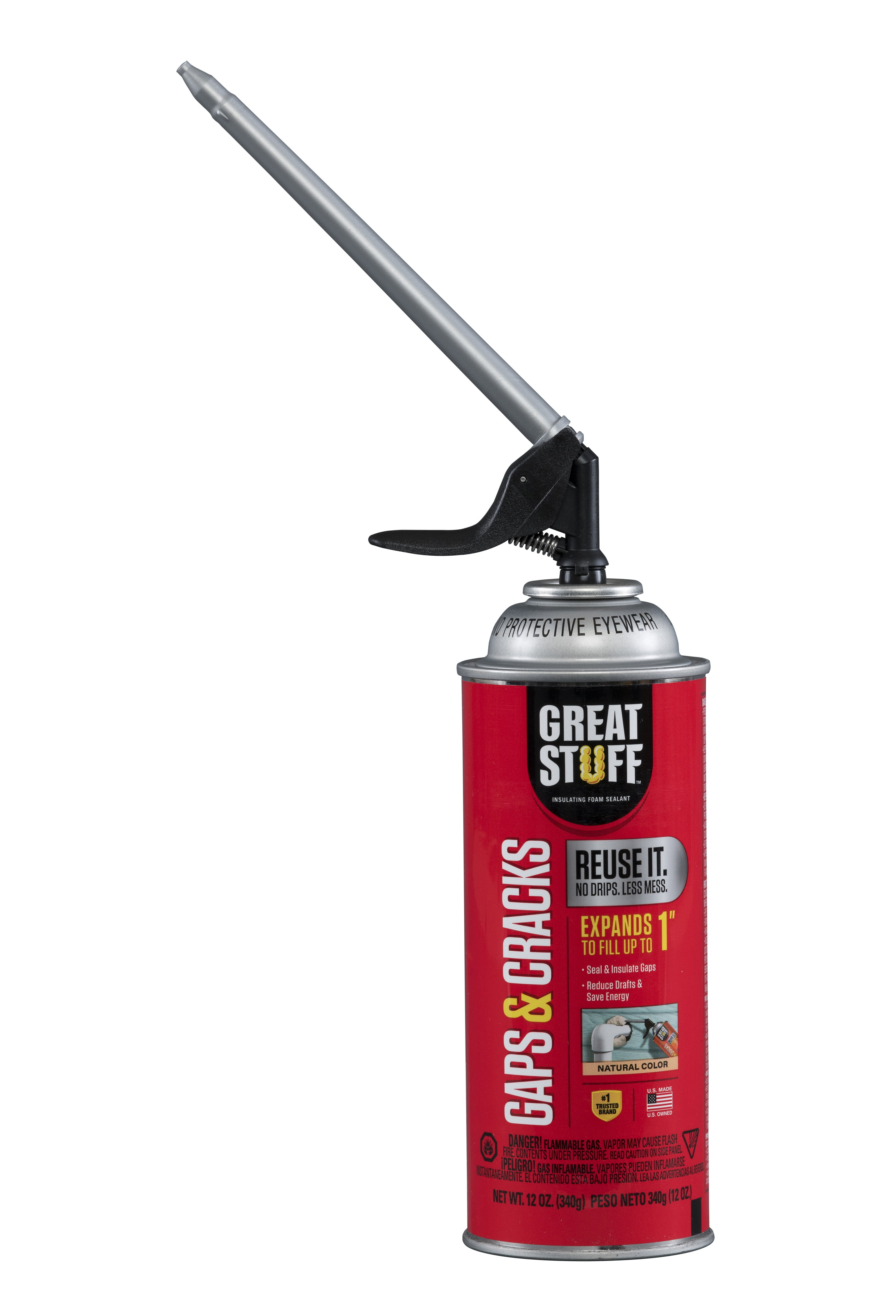 Great Stuff Smart Dispenser Expanding Foam Sealant, Gaps & Cracks, 12 oz