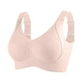 thumbnail image 1 of WZXFASHION Sports Bras For Women Comfortable Ribbed Wireless Bralettes Adjustable Padded Everyday Bra Bra Pink L, 1 of 8