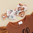 thumbnail image 4 of Bagilaanoe 3pcs Newborn Baby Girl Shorts Set Fly Sleeve Letter Print Romper Tops + Flower Shorts + Hairband 3M 6M Infant Casual Summer Clothes, 4 of 8