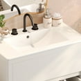 thumbnail image 6 of Euroco 30" Bathroom Vanity with Ceramic Sink and 2 Full-Extension Drawers, Freestanding Bathroom Vanity with 45° Free-Handle Design, Soft Close Undermount Drawer Slides, White, 6 of 7