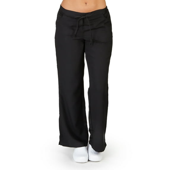UltraSoft Medical Nurse Uniform Womens Junior Fit 5 Pocket Scrub Pant - PETITES 38127-X-Large (Black)