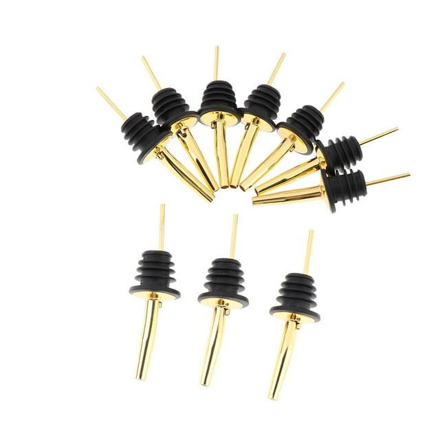 Juego de 10 Accesorios para Vino de Barra, Vertedor de Botellas de Acero Inoxidable - 2 Tonos Disponibles dorado