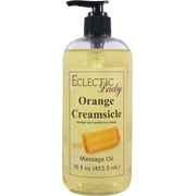 Orange Creamsicle Massage Oil by Eclectic Lady, 16 oz, Sweet Almond Oil and Jojoba Oil