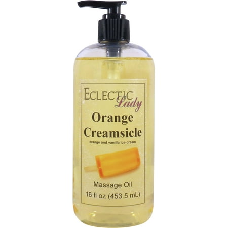 Orange Creamsicle Massage Oil by Eclectic Lady, 16 oz, Sweet Almond Oil and Jojoba Oil