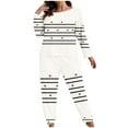 thumbnail image 4 of TaTaai Women's Valentine's Day Plus Size Printed Loungewear Set, Long Sleeve Top and Pants, Casual Sleepwear Two Piece Gift, 4 of 6