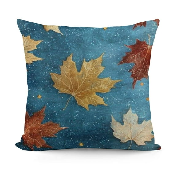 Ullo0ord Fall Pillow Covers Elegant Maple Leaf Art Throw Pillow Cover,Thanksgiving Party Couch Cushion Covers Indoor Outdoor Fall Home Decor 12x12in
