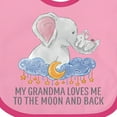 thumbnail image 4 of Inktastic My Grandma Loves Me to the Moon and Back Elephants in Clouds Boys or Girls Baby Bib, 4 of 4