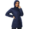 thumbnail image 4 of Women Puffer Jacket Hooded Warm Lightweight Packable Quilted Puffer Coat Outwear (Navy, Medium), 4 of 8