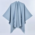 thumbnail image 2 of Dwellite Pashmina Shawl Wraps for Women, Knitted Cardigan Shawls Cape Wool blend shawl Knitted Shoulder Fleece Top Shaw Light Blue, 2 of 3