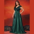 thumbnail image 3 of AURA Plus Size Evening Dress Deep V-Neck Sleeveless A-Line Party Wear Long Dress, 3 of 6