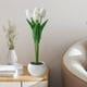 thumbnail image 4 of Tulipanes modernos, flores artificiales con brillo LED, lámpara de ramo artesanal, duradera. Blanco, 4 of 8