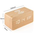 thumbnail image 3 of Wooden Digital Alarm Clock (bamboo) With Wireless Charging, Adjustable Brightness Dimmer And Alarm Volume, 3 of 3
