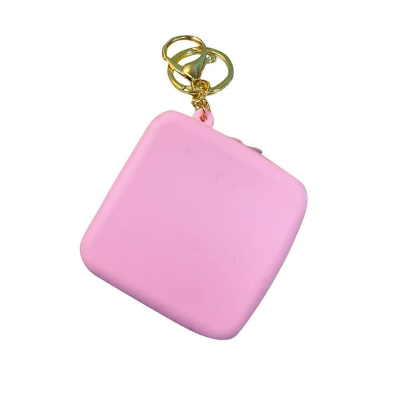 Xfvqtps Coin Purse Casual Portable New Exquisite Cute Solid Color Silica Gel Square Mini Wallet Pink