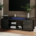 thumbnail image 2 of Boyel Living TV Stand , Modern LED Light Entertainment Center, Wood Media Console Table with Storage Cabinet for Living Room, 70 inches, Black, 2 of 2