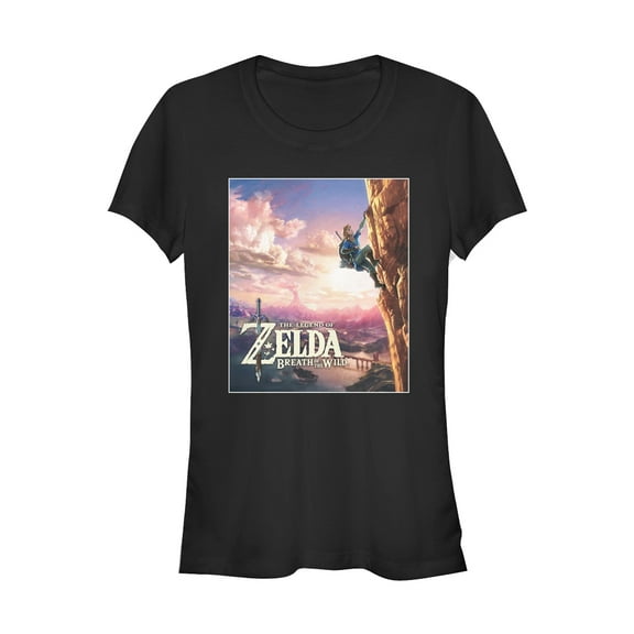 Junior's Nintendo Legend of Zelda Breath of the Wild Sunset Graphic Tee Black X Large