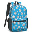 thumbnail image 2 of Baseballs Only Blue Pattern 17" Waterproof Oxford School Backpacks for Teens, S-Shape Padded Straps, for School, Travel, Hiking, Camping, 2 of 5