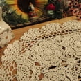 thumbnail image 6 of Coziro Handmade Crochet Lace Doily Table Placemat, White Washable Woven Round Dining Table Mat, Decorative Hollow-Out Centerpiece for Home Kitchen, 1 Pack, 6 of 8