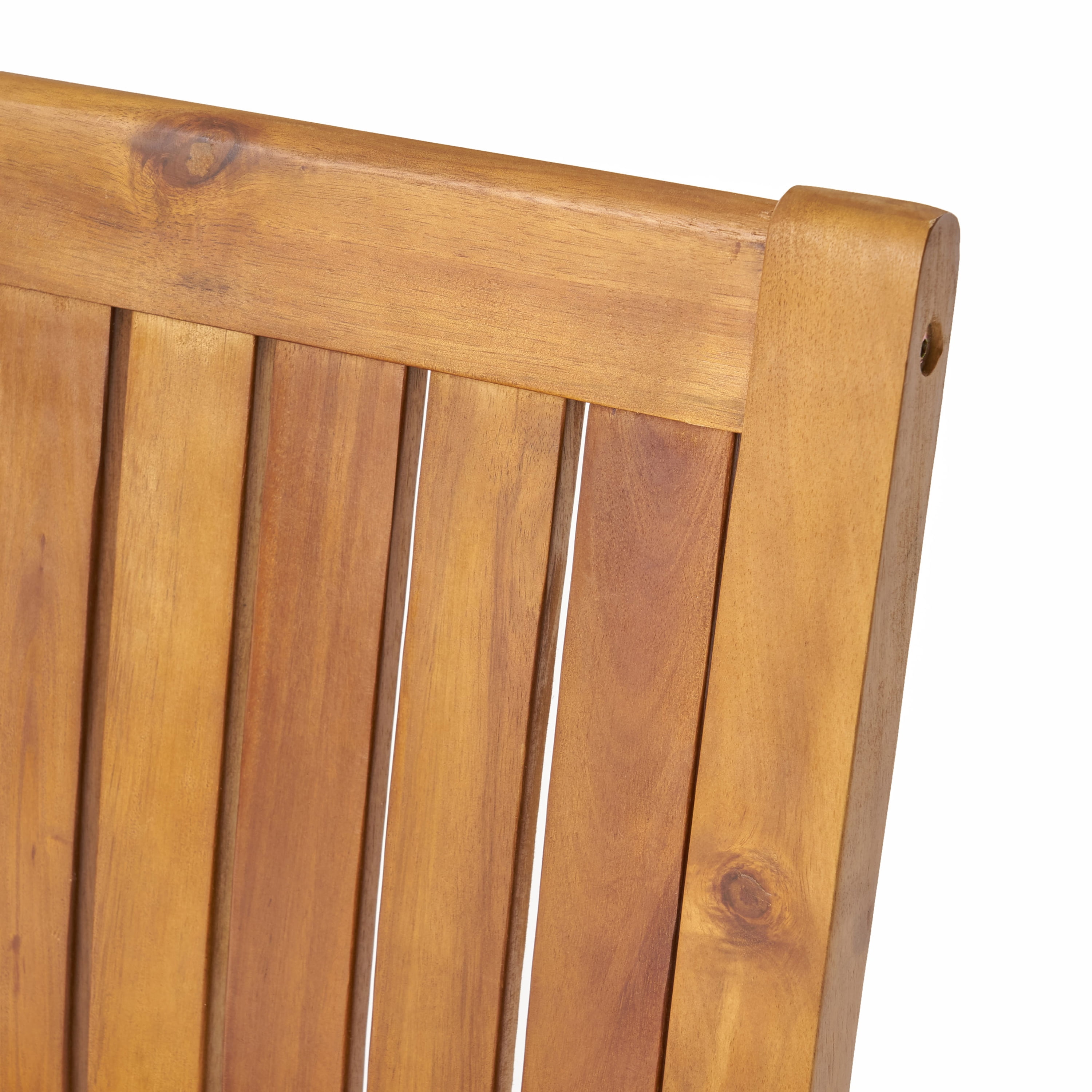 Outdoor Dining Chairs Set of 2 – Solid Acacia Wood Patio Armchairs with Slatted Back & Seat, Weather-Resistant for Backyard, Garden or Poolside